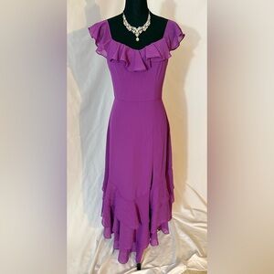 Chic Ruffled High-Low Dress